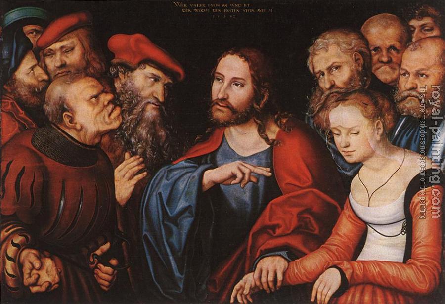 Lucas Il Vecchio Cranach : Christ and the Adulteress
